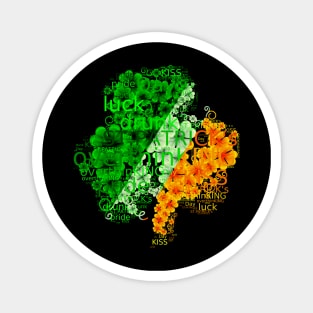 Flag of Ireland on a shamrock for St. Patrick's Day Magnet